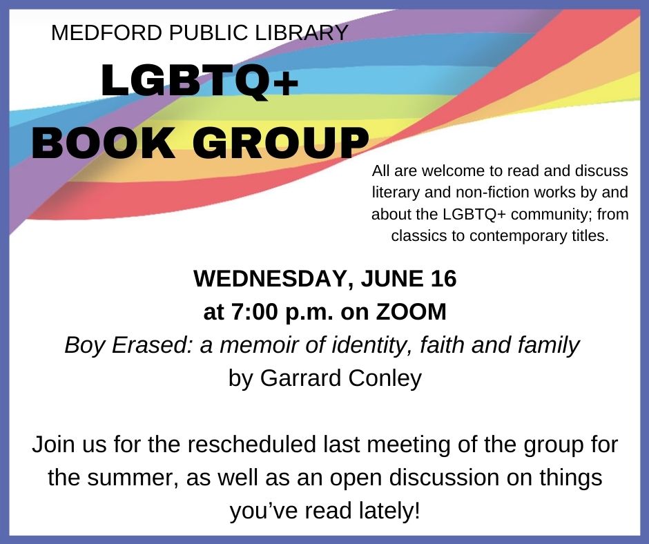 LGBTQ+ Book Group Zoom event image