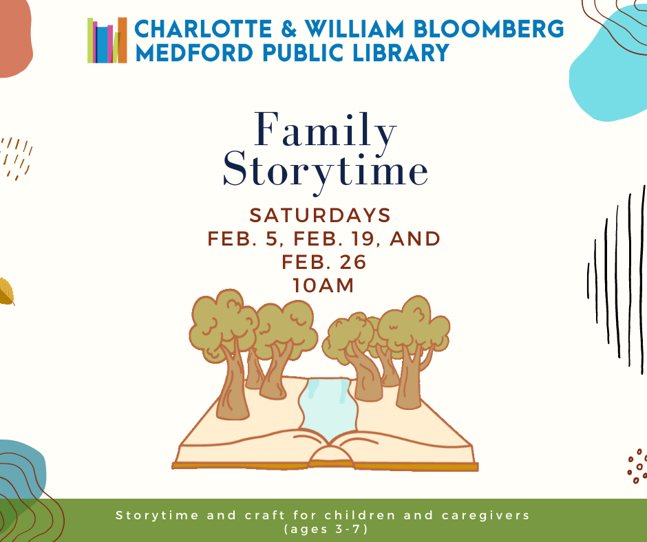 family storytimes saturdays feb. 5 19 and 26 10am. join for a storytime and craft for age 3-7