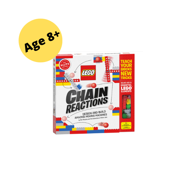 image of lego chain reactions kit text reads ages 8+