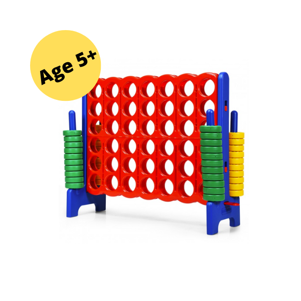 image of large connect 4 game text reads ages 5+