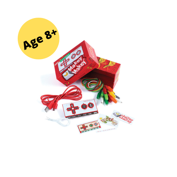 image of a makey makey kit text reads ages 8+