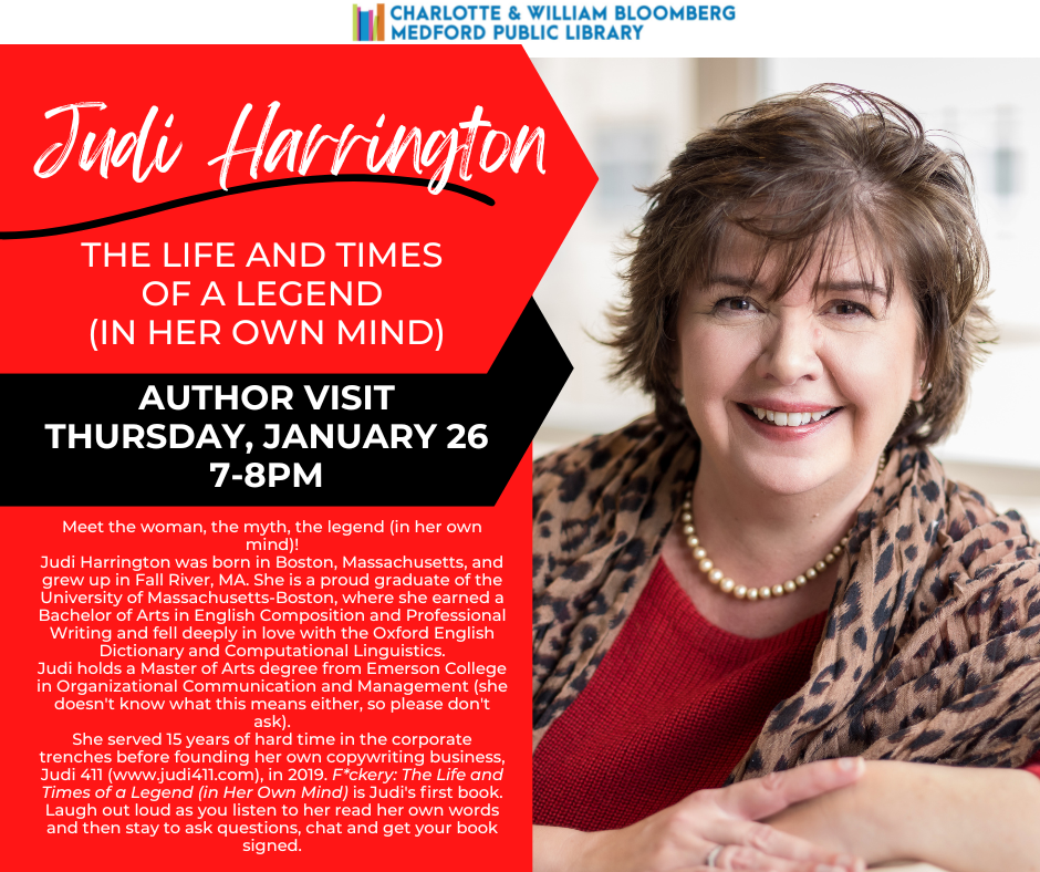 Judi Harrington Author Visit Thursday January 26 7pm