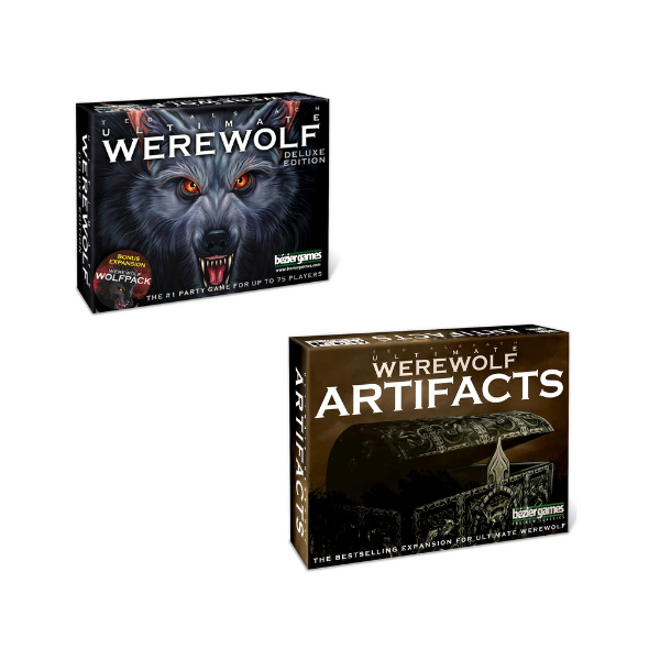 image of covers of werewolf game and artifacts expansion sets