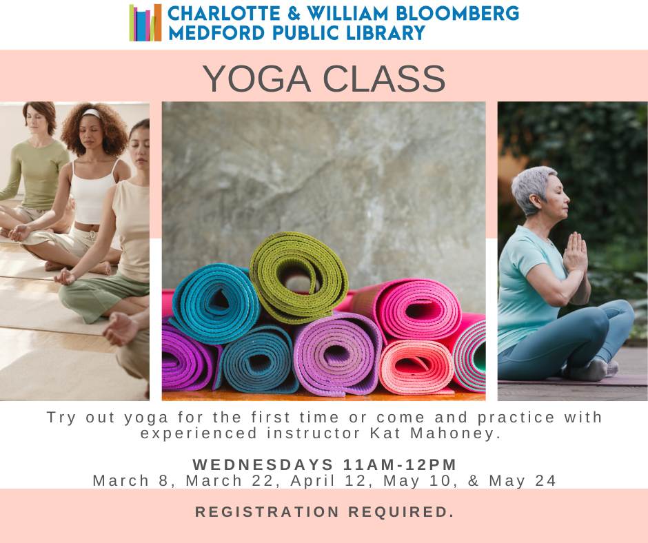 Yoga class 11am -12pm registration required call 781-395-7950 to register