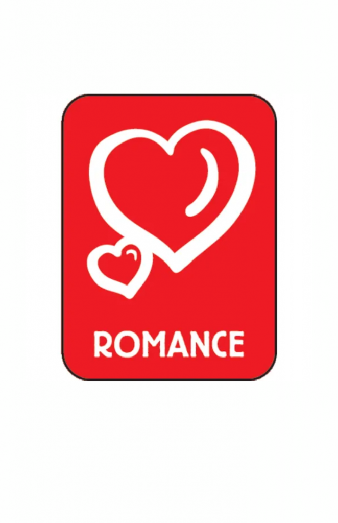 image of romance spine label