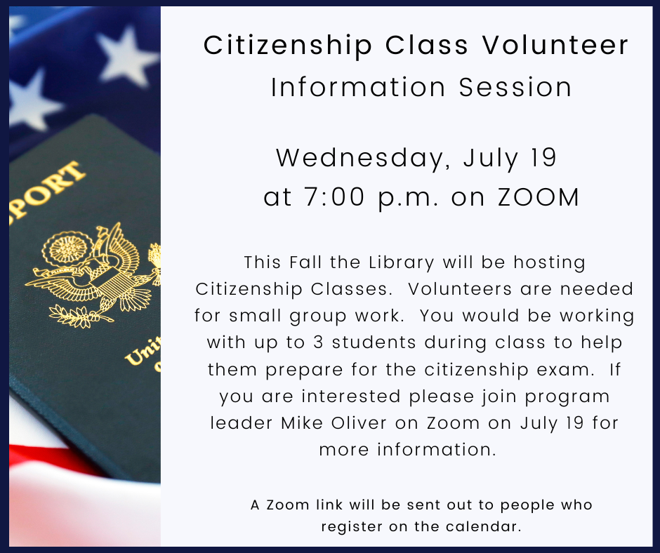 Citizenship class volunteer information session image