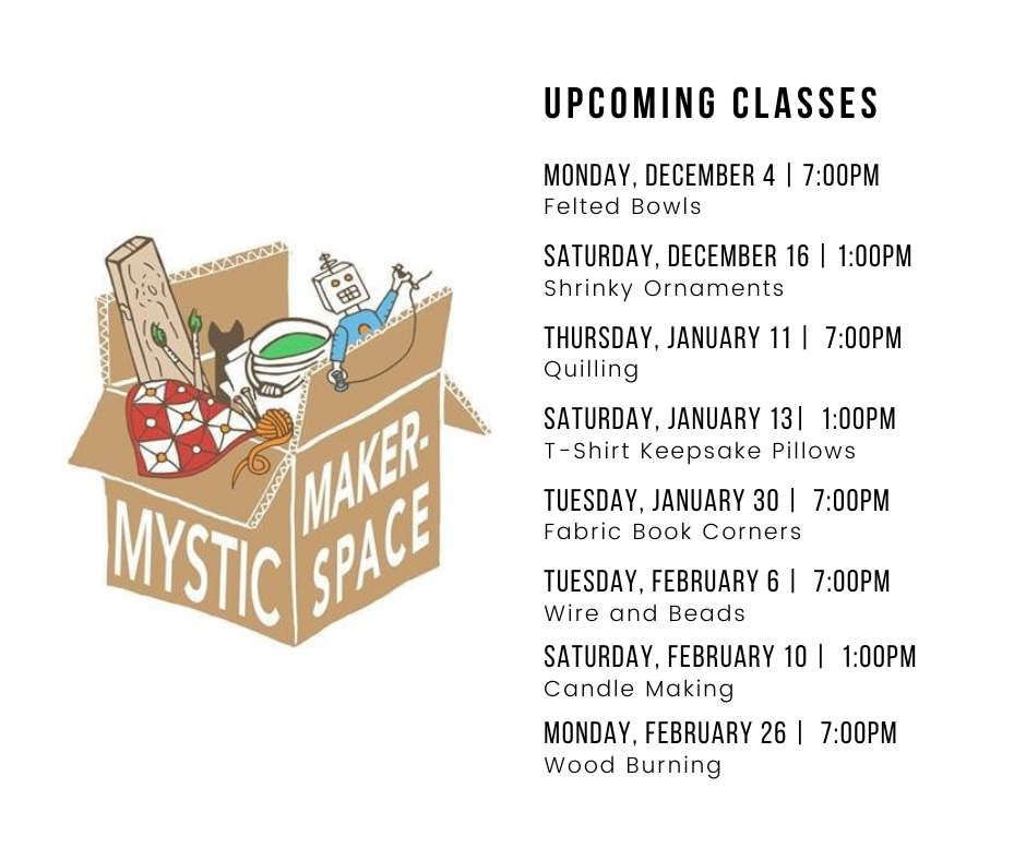 Corrected Mystic Makerspace events list