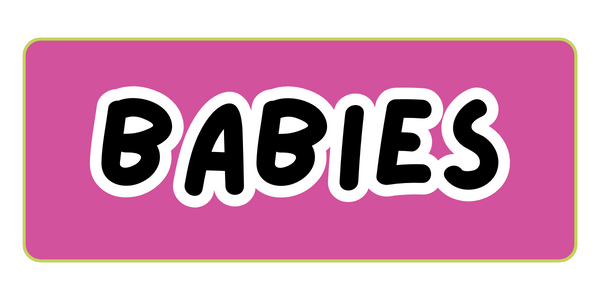 Pink and Green button reading "Babies"
