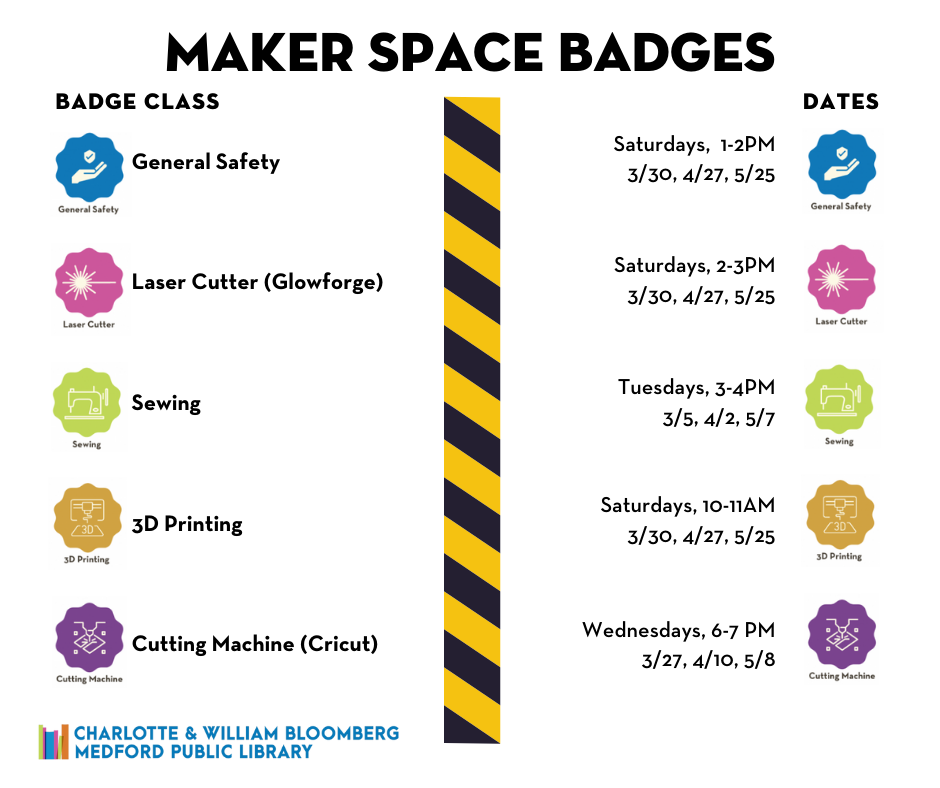 Makerspace badging schedule