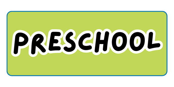 Green and blue button saying preschool
