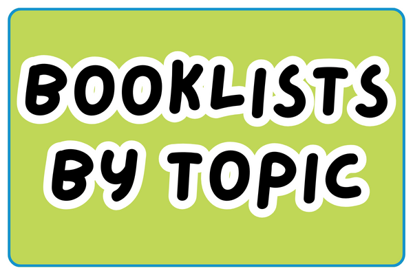 green and blue button that reads booklists by topic