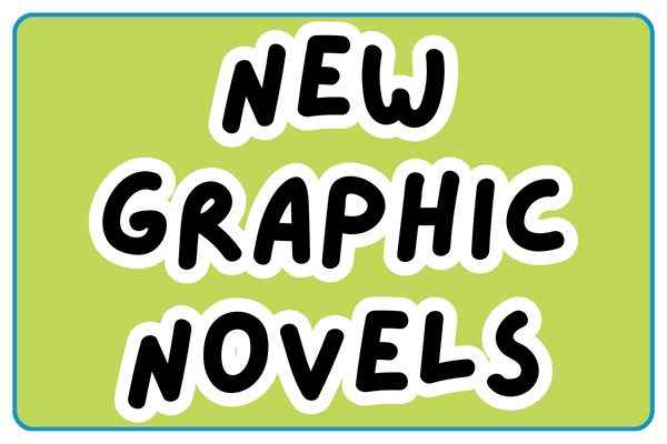green and blue new graphic novels button