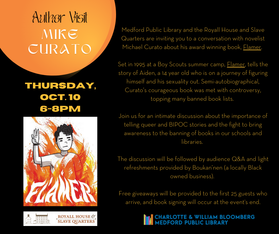 Mike Curato Author Visit Thursday, Oct. 10 6-8pm. registration required. register below or email medford@minlib.net or call 781-395-7950