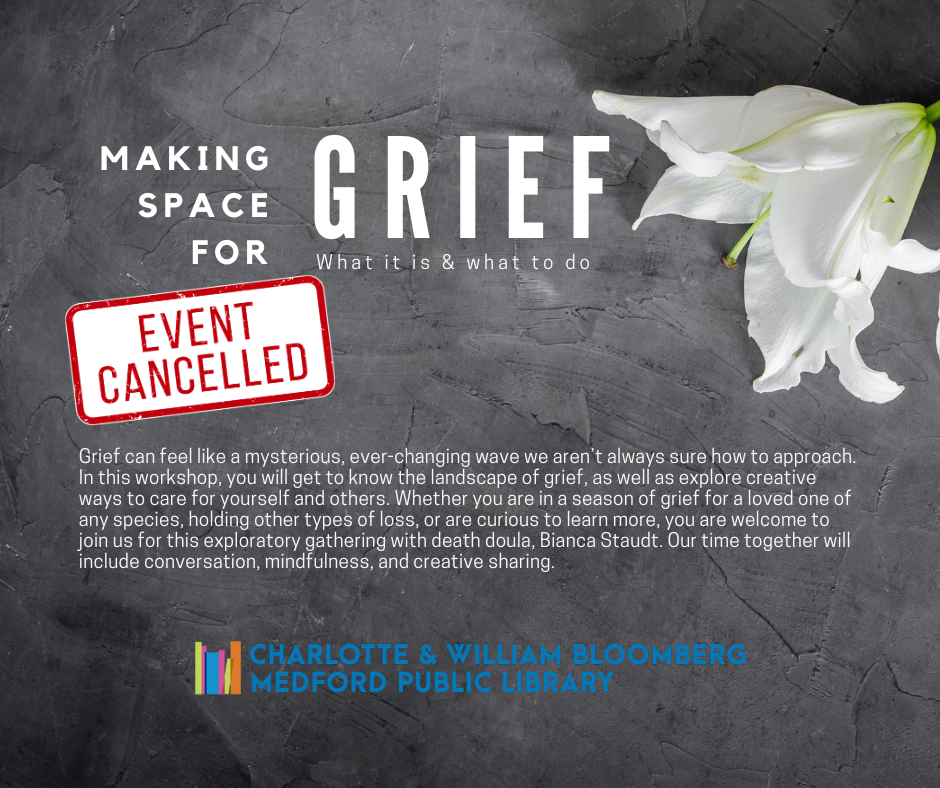 event cancellation. health of workshop leader will require rescheduling.