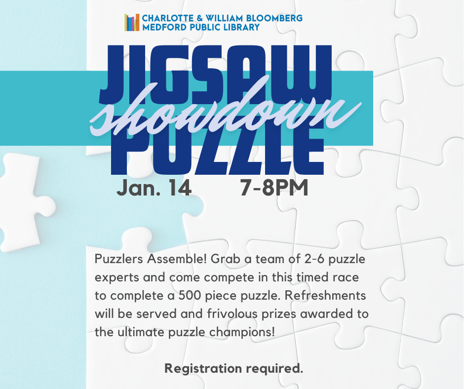 uzzlers Assemble! Grab a team of 2-6 puzzle experts and come compete in this timed race to complete a 500 piece puzzle. Refreshments will be served and frivolous prizes awarded to the ultimate puzzle champions!