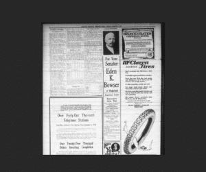 Image of a newspaper page from 1913