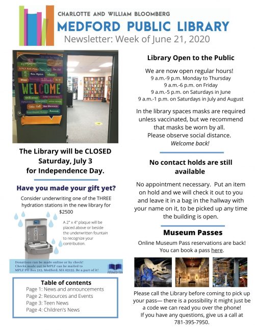 MPL Newsletter week of 6/21/21. Click for full text!