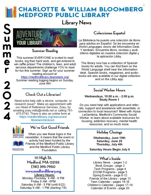 MPL Summer Newsletter page one